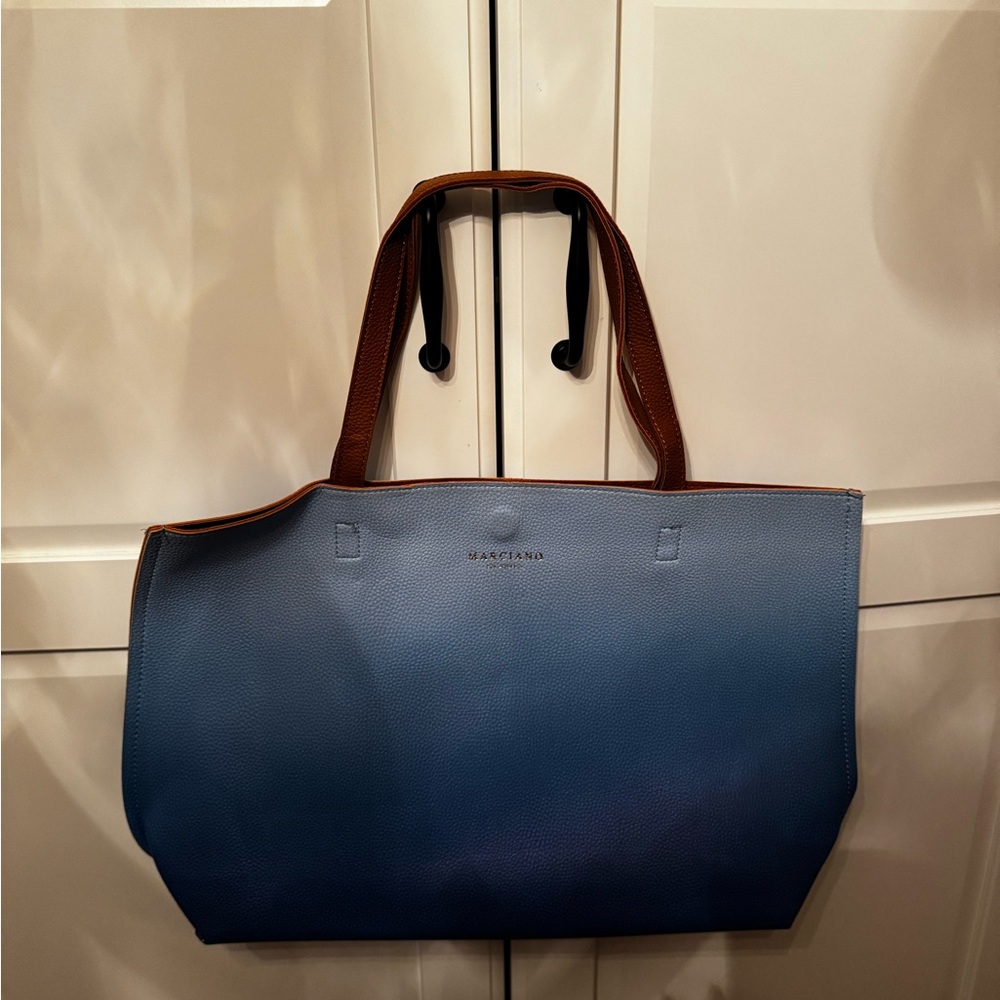 Marciano Blue and Brown Tote Bag
